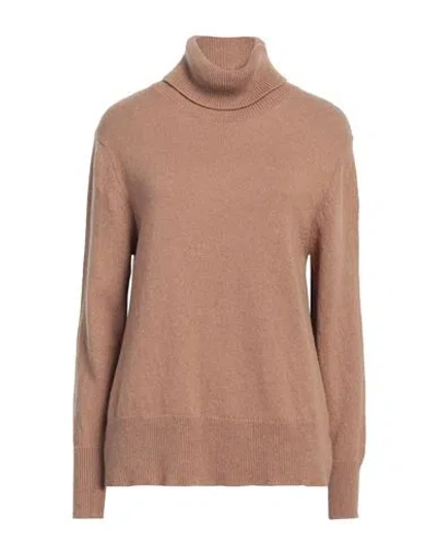 Aragona Woman Turtleneck Camel Size 8 Cashmere In Beige