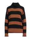 Aragona Woman Turtleneck Camel Size 8 Cashmere In Brown
