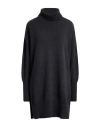Aragona Woman Turtleneck Charcoal Size 6 Cashmere In Black