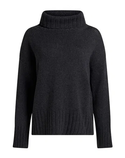 Aragona Woman Turtleneck Charcoal Size 8 Cashmere In Gray