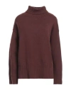 Aragona Woman Turtleneck Cocoa Size 10 Cashmere In Brown