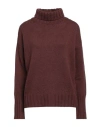 Aragona Woman Turtleneck Cocoa Size 4 Cashmere In Brown