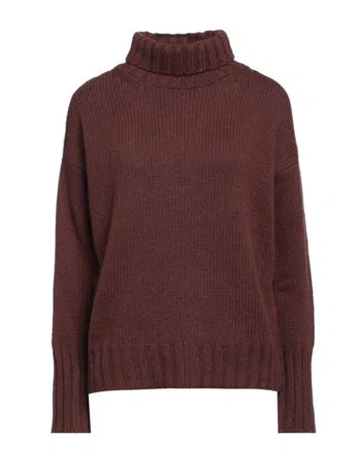 Aragona Woman Turtleneck Cocoa Size 4 Cashmere In Brown