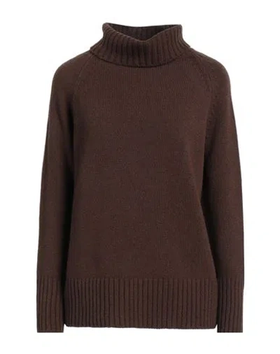 Aragona Woman Turtleneck Cocoa Size 8 Cashmere In Brown