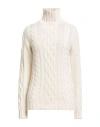 Aragona Woman Turtleneck Cream Size 10 Cashmere In White