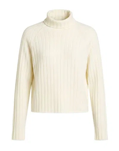 Aragona Woman Turtleneck Cream Size 6 Merino Wool In Neutral