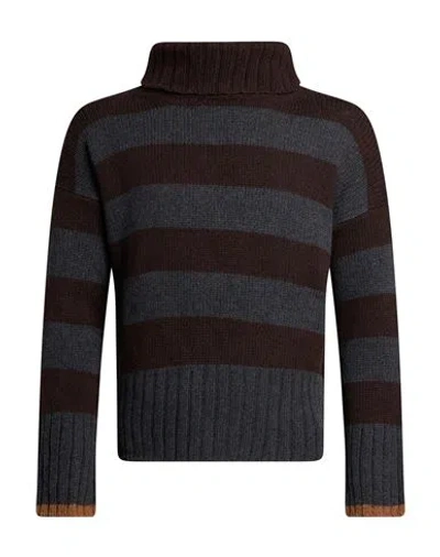 Aragona Woman Turtleneck Dark Brown Size 2 Cashmere In Black