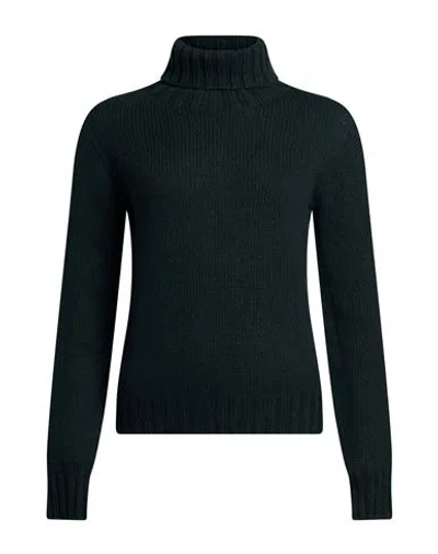 Aragona Woman Turtleneck Dark Green Size 2 Cashmere In Black