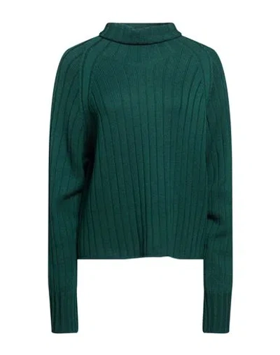 Aragona Woman Turtleneck Dark Green Size 6 Merino Wool
