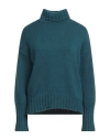 Aragona Woman Turtleneck Deep Teal Size 6 Cashmere In Green