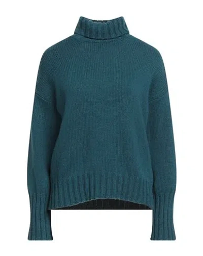 Aragona Woman Turtleneck Deep Teal Size 6 Cashmere In Green