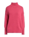 Aragona Woman Turtleneck Fuchsia Size 2 Cashmere In Pink