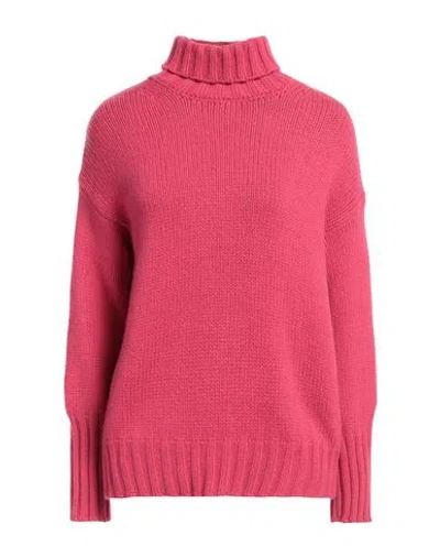 Aragona Woman Turtleneck Fuchsia Size 2 Cashmere In Pink
