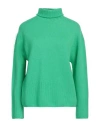 Aragona Woman Turtleneck Green Size 8 Virgin Wool, Cashmere In Green
