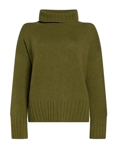 Aragona Woman Turtleneck Green Size 2 Cashmere