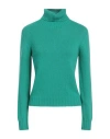 Aragona Woman Turtleneck Green Size 8 Cashmere