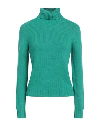 Aragona Woman Turtleneck Green Size 8 Cashmere