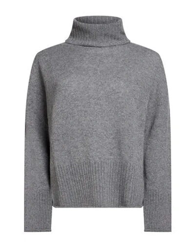 Aragona Woman Turtleneck Grey Size 2 Cashmere In Gray