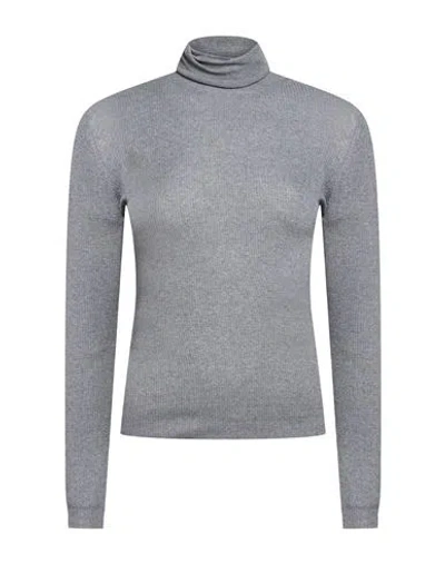 Aragona Woman Turtleneck Grey Size 4 Merino Wool In Gray