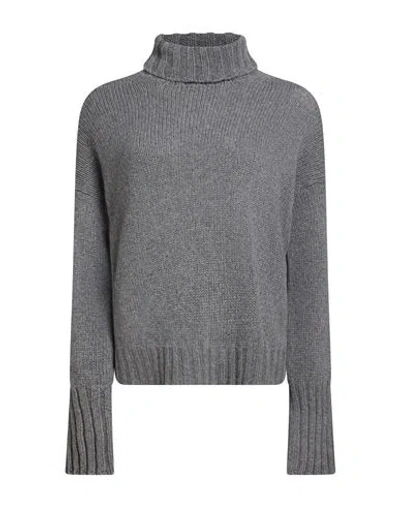 Aragona Woman Turtleneck Grey Size 6 Cashmere In Gray