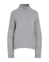Aragona Woman Turtleneck Grey Size 6 Cashmere In Gray