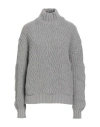 Aragona Woman Turtleneck Grey Size 6 Cashmere In Gray