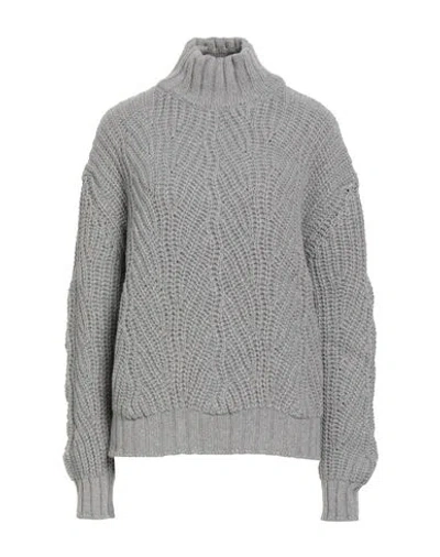 Aragona Woman Turtleneck Grey Size 6 Cashmere In Gray