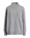 Aragona Woman Turtleneck Grey Size 8 Merino Wool In Gray