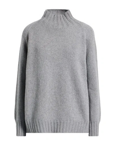 ARAGONA ARAGONA WOMAN TURTLENECK GREY SIZE 8 CASHMERE