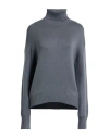 Aragona Woman Turtleneck Grey Size 8 Merino Wool In Gray