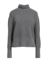 Aragona Woman Turtleneck Grey Size 8 Wool, Cashmere In Gray