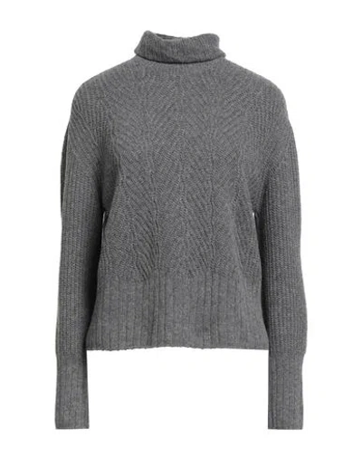 Aragona Woman Turtleneck Grey Size 8 Wool, Cashmere In Gray