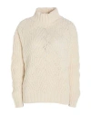Aragona Woman Turtleneck Ivory Size 10 Wool, Cashmere In White