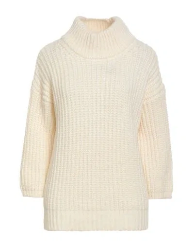 Aragona Woman Turtleneck Ivory Size 8 Baby Alpaca Wool, Merino Wool, Polyamide In White