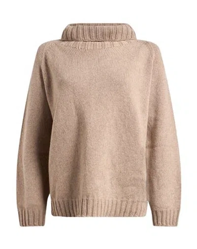 Aragona Woman Turtleneck Khaki Size 8 Cashmere In Neutral