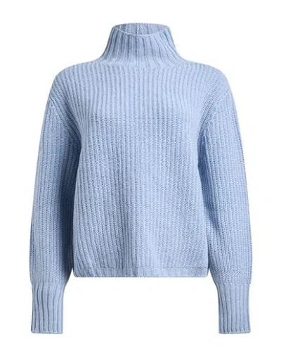 Aragona Woman Turtleneck Light Blue Size 2 Cashmere In Black