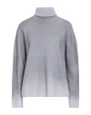 Aragona Woman Turtleneck Light Blue Size 6 Wool, Cashmere In Gray