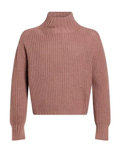 Aragona Woman Turtleneck Light Brown Size 2 Cashmere