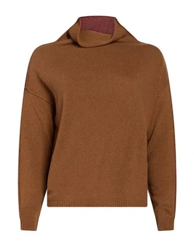 Aragona Woman Turtleneck Light Brown Size 4 Cashmere In Black