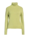 Aragona Woman Turtleneck Light Green Size 10 Cashmere