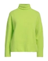 Aragona Woman Turtleneck Light Green Size 10 Virgin Wool, Cashmere