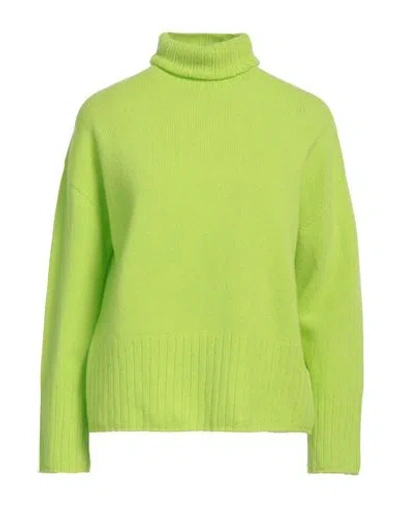 Aragona Woman Turtleneck Light Green Size 10 Virgin Wool, Cashmere In Green