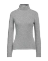 Aragona Woman Turtleneck Light Grey Size 10 Wool, Cashmere In Grey