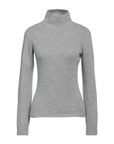 Aragona Woman Turtleneck Light Grey Size 10 Wool, Cashmere