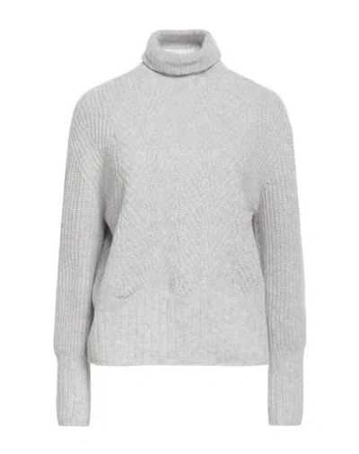 Aragona Woman Turtleneck Light Grey Size 10 Wool, Cashmere In Gray