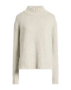 Aragona Woman Turtleneck Light Grey Size 6 Baby Alpaca Wool, Merino Wool In Neutral