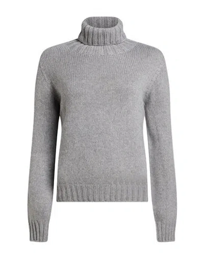 Aragona Woman Turtleneck Light Grey Size 6 Cashmere In Gray