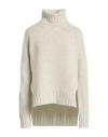 Aragona Woman Turtleneck Light Grey Size 8 Baby Alpaca Wool, Merino Wool In Gray