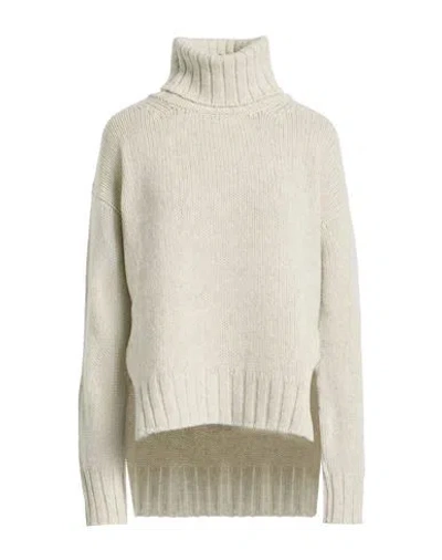 Aragona Woman Turtleneck Light Grey Size 8 Baby Alpaca Wool, Merino Wool In Gray
