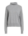 Aragona Woman Turtleneck Light Grey Size 8 Cashmere In Gray